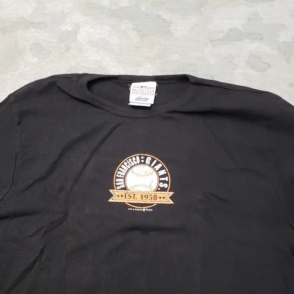 VTG San Francisco Giants Top Womens XL Black Short Sleeve MLB Baseball - Picture 3 of 9